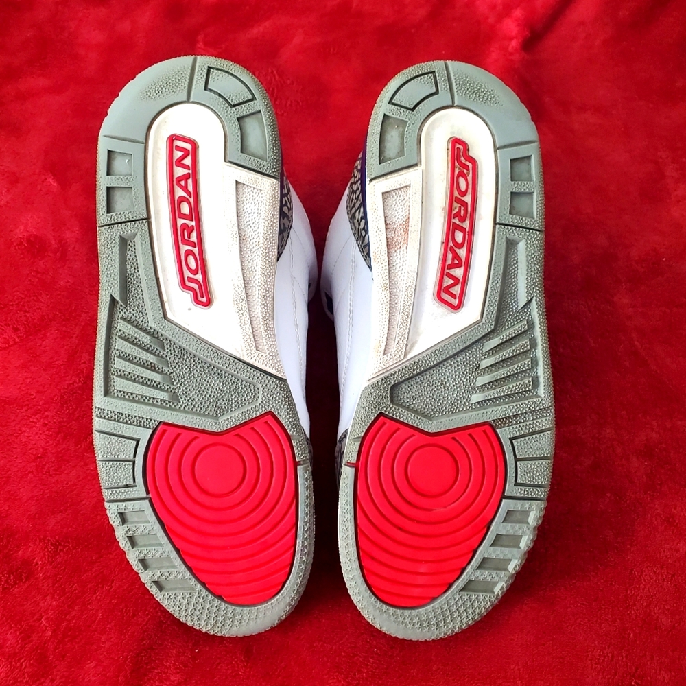 ๐EUC On Sale Til 9/23 Jordan Nike Air Retro 3 White Big Kids S-7Y - Picture 11 of 12